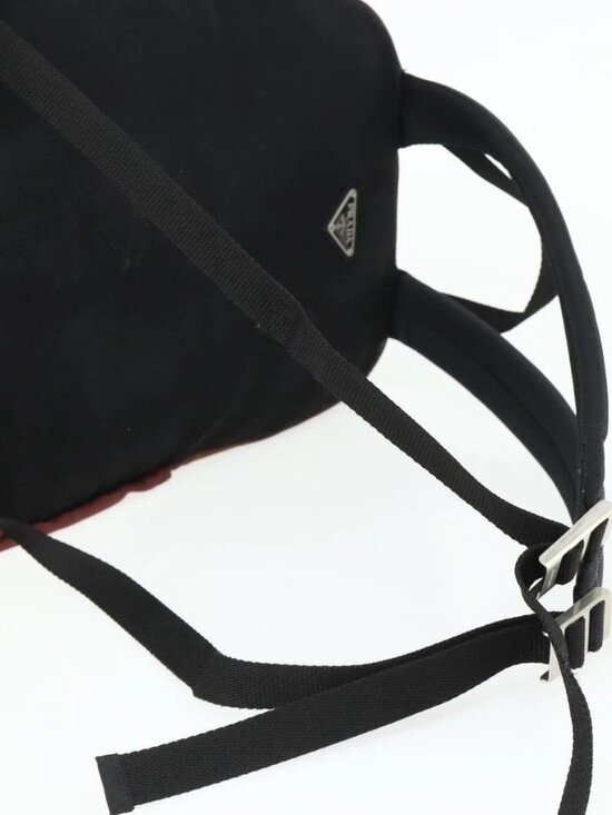 PRADA Backpack Nylon Red Silver Auth 176229 main image 16